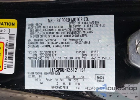 2025 Ford Mustang Ecoboost Premium from USA, damaged, VIN 1FAGP8UHXS5121154